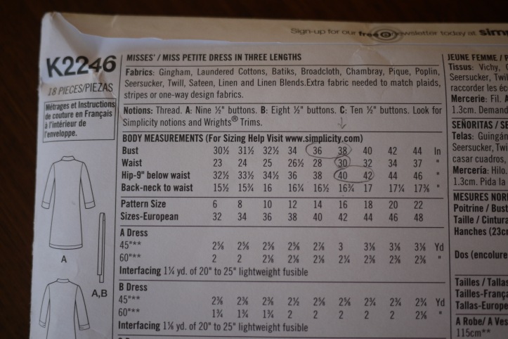 The back waist length for this pattern in a size 16 is only 